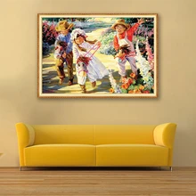 Для мальчиков и девочек, верховая езда, полная дрель, квадратный/круглый пейзаж, 5D алмазная картина, алмазная вышивка, вышивка крестиком