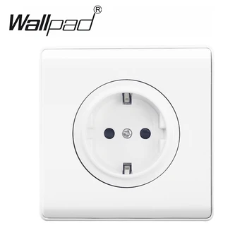 

White Classic Plastic EU German Wall Electric Socket Power Outlet Schuko Wallpad