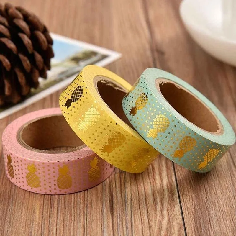 Newest Golden Season Gilding Silver Washi Tape Adhesive Tape DIY Scrapbooking Sticker Label Tool