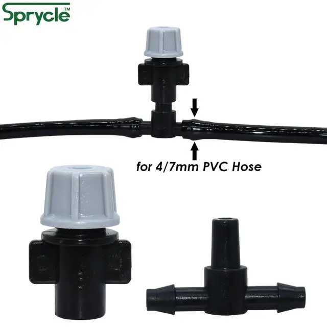 Sprycle 20 db Állítható Kerti Csepegtető Öntözés Ködös Fúvókák Öntöző Permetezőanyag Porlasztó Sprinkler 4/7 Mm Póló Csatlakozó - Image 3