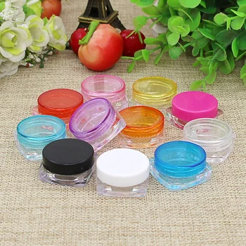 

100Pcs Mini Cosmetic Bead Empty Jar Pot Nail Art Lip Balm Container Eyeshadow Makeup Face Cream Round Bottle Container