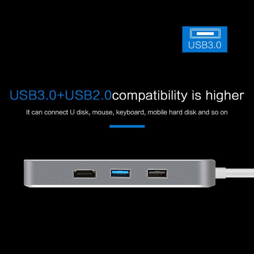 7 в 1 type C зарядный концентратор к HDMI RJ45 Gigabit LAN USB3.0 TF SD адаптер для Mac Поддержка всех моделей с TPPE-C серии ноутбуков