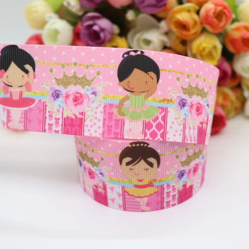 1.5" 38MM Ballet Girls Printed Grosgrain Ribbons For Hair Bows DIY Handmade Materials 10 Yards