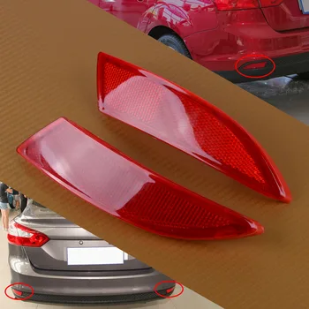 

beler 1 Pair Red Plastic Left & Right Rear Bumper Reflector Fit For Ford Focus BM51515COAE BM51515BOAE 2012 2013 2014 2015