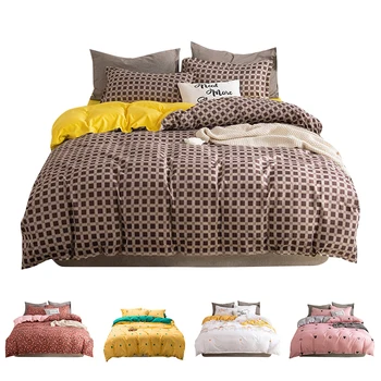 

2020 Summer Bedding Set Green Duvet Cover Bed Set Geometric Flat Sheet Reindeer Bedclothes 4pcs Bed Linenset Nordic Home Textile
