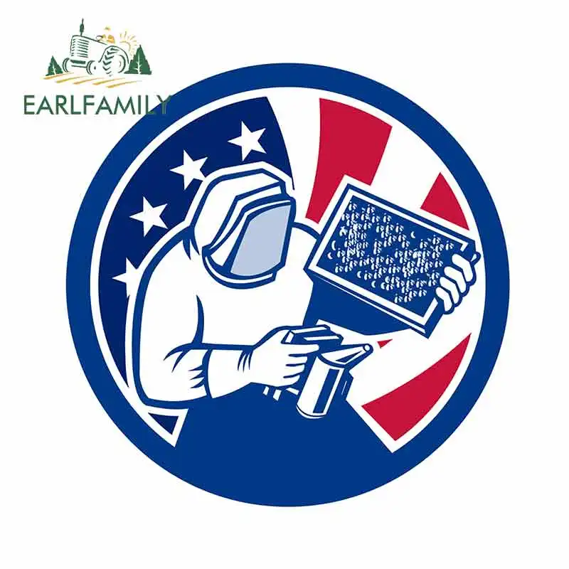EARLFAMILY 13 см x 12 9 для американский пчеловода флaг сшa yзкиe Смешные автомобильные