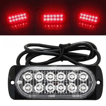 

High Quality 12LED Off-road Car Trucks Safety Urgent Working Fog Red Light Lamp 12V~24V 36W Ultra Thin