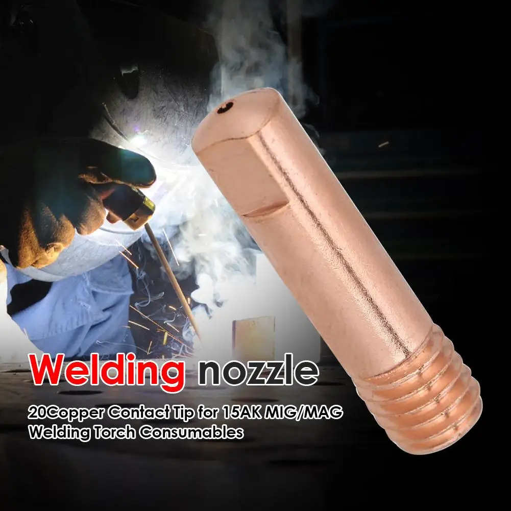 Caliber : 1.2mm 20pcs/Set Welding Nozzle Contact Tips Gas Diffuser Connector Holder Torch Contact Semi-Automatic Welding Nozzle 0.8/1/1.2mm 