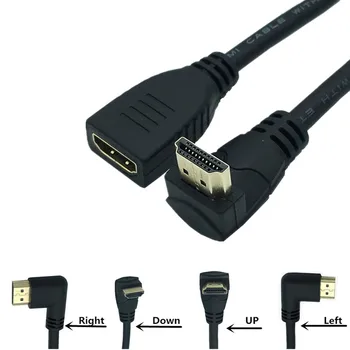 

HDMI 2.0 Extension Cable 90 Degree Right Angled Elbow HDMI Cord Male to Female Extender 2K*4K@60HZ Ultra HD 3D 1080P Ethernet