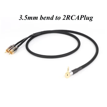 

HiFi AUX cable hi-end audio RCA cable Audio signal wire plug 3.5mm aux plug convert two RCA plug