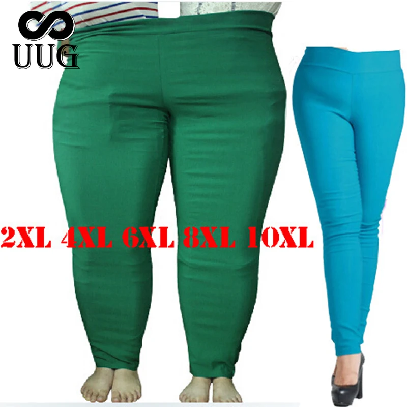 Billige UUG 4XL 6XL 8XL 10XL Plus Größe Frauen Bleistift Hosen Mode Große Größe Weibliche Hose Frauen 2017 Lange Hosen für frauen Schwarze Dünne