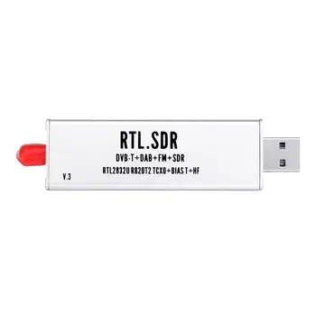 

0.1MHz-1.7GHz TCXO RTL SDR Receiver R820t2 USB RTL-SDR Dongle with 0.5ppm TCXO SMA MJZSEE A300U Tester - Silver