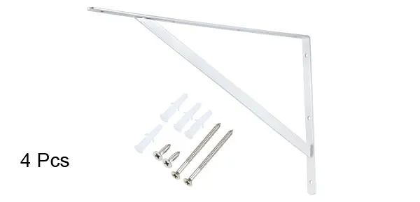 White 400x16x250mm Uxcell полка Кронштейн треугольник кронштейн 100lbs-250lbs сверхмощный L кронштейны правая угловая скобка настенная углеродистая сталь - Цвет: White 400x16x250mm