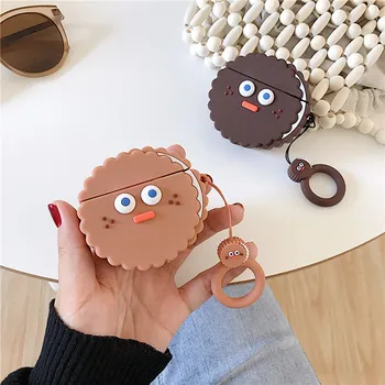 

3D Korean funny Cartoon Brunch Brother Sandwich Biscuit Headphone Cases For Apple Airpods 1/2 Silicone Protection Earphone Cover