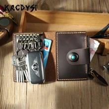 Crazy Horse кожаный винтажный маленький мужской держатель для ключей, мини новейшая безопасная вешалка для ключей, качественный мешочек с брелоком, сумка для ключей, сумка для монет, кошелек