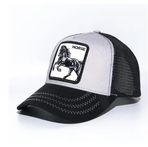 С биркой broidery лошадь Snapback бейсболка для дальнобойщика козырек животных фермы