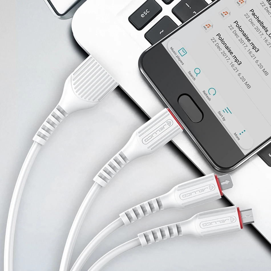 Jellico 3 в 1, USB кабель для iPhone, samsung, Xiaomi, мульти быстрая зарядка, микро USB кабель для мобильного телефона, usb type-C кабель