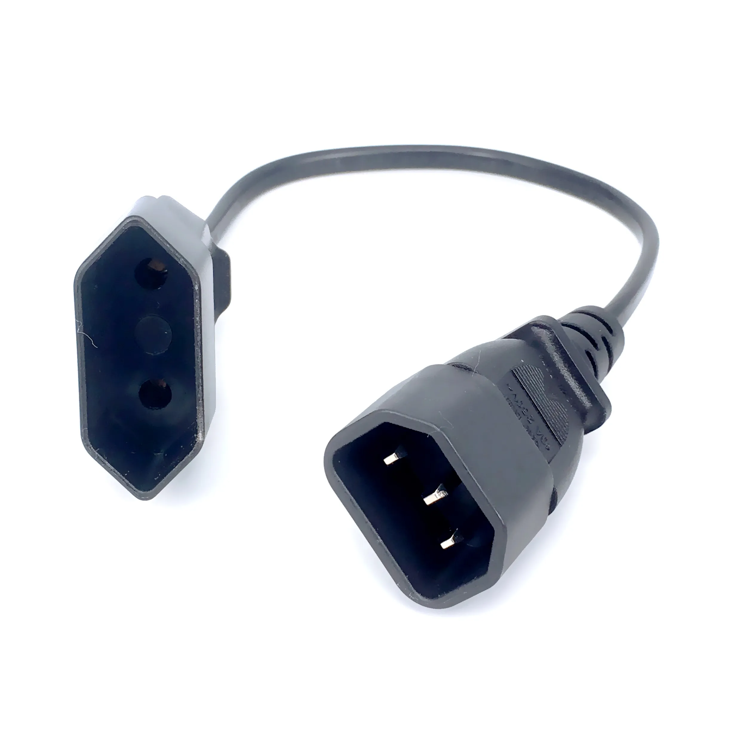 IEC 320 C14 Male Plug to European 2Pin Female Power Cable For UPS PDU,EU Power Adapter Cord,30CM