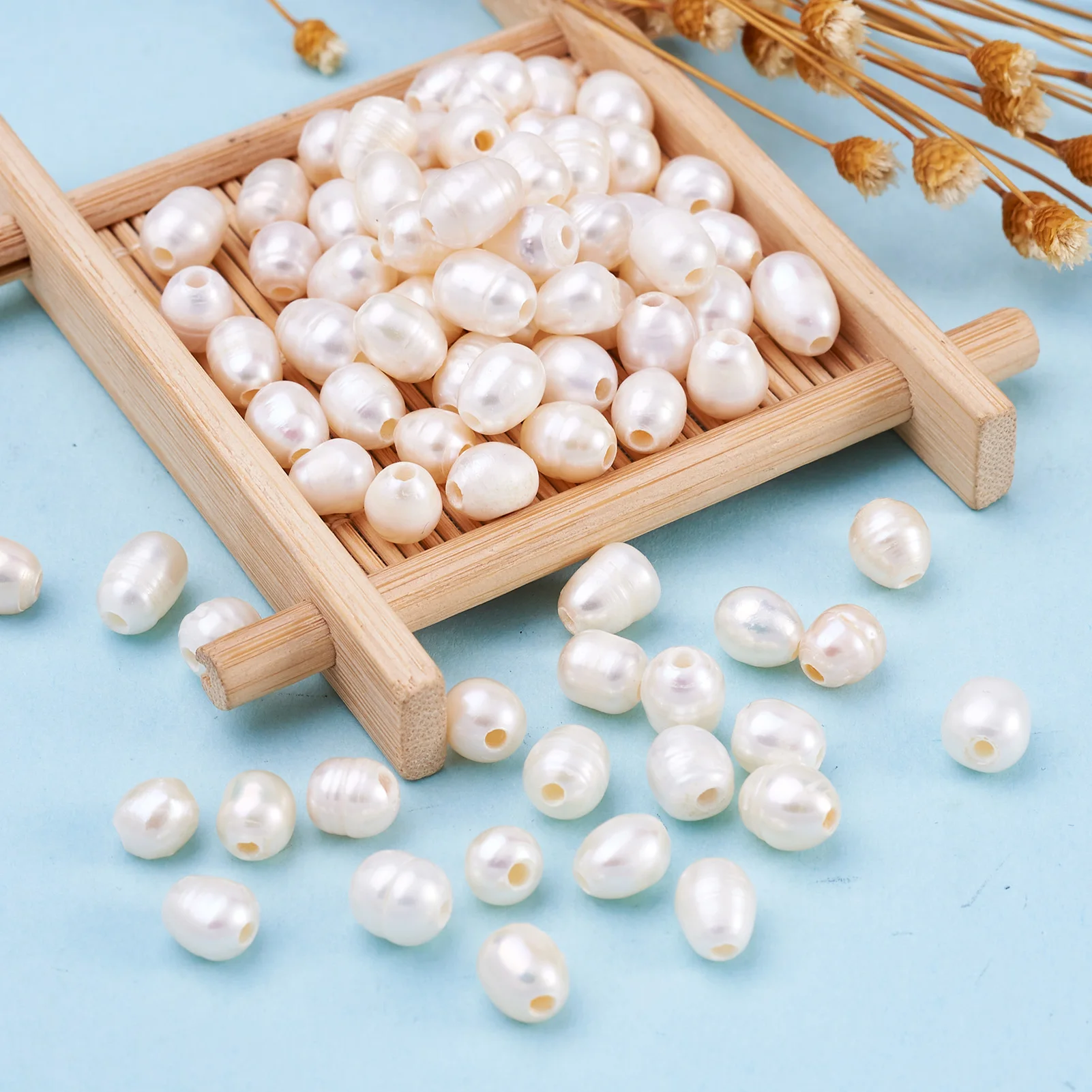 100Pcs Natural Freshwater Pearl Beads Irregular Large Hole Loose Spacer Bead For Bracelet Earring DIY Bridal Jewelry Making