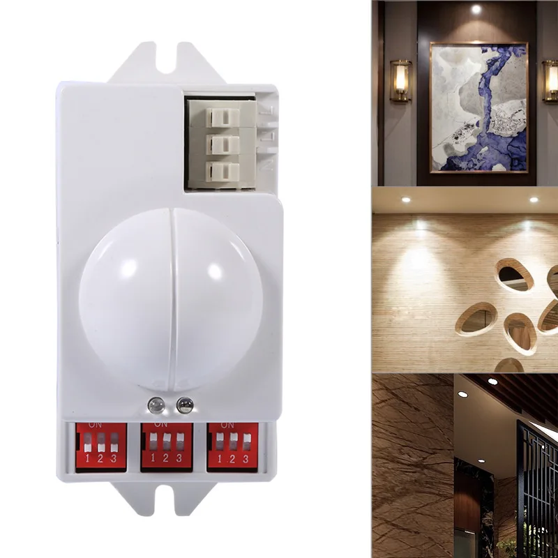 New Microwave Smart Motion Sensor Light Radar Switch Ceiling Recessed Wall Garage Control 220~240V AC 50HZ 360 Degree 500W CM093 (5)