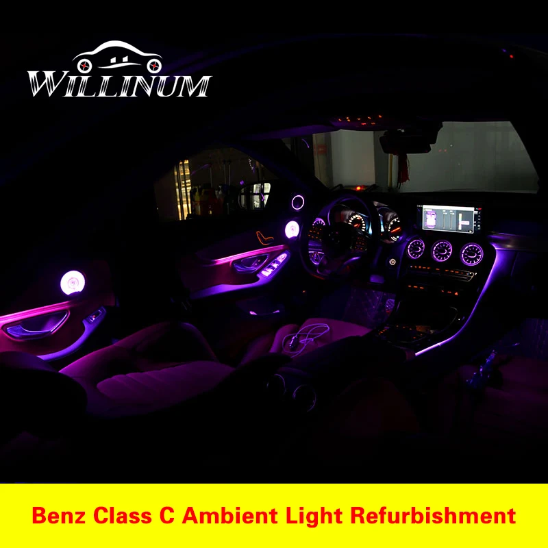 

Ambient light For W205 Benz C GLC class C260 GLC C180 class 64 color car all interior around atmosphere advanced light cover