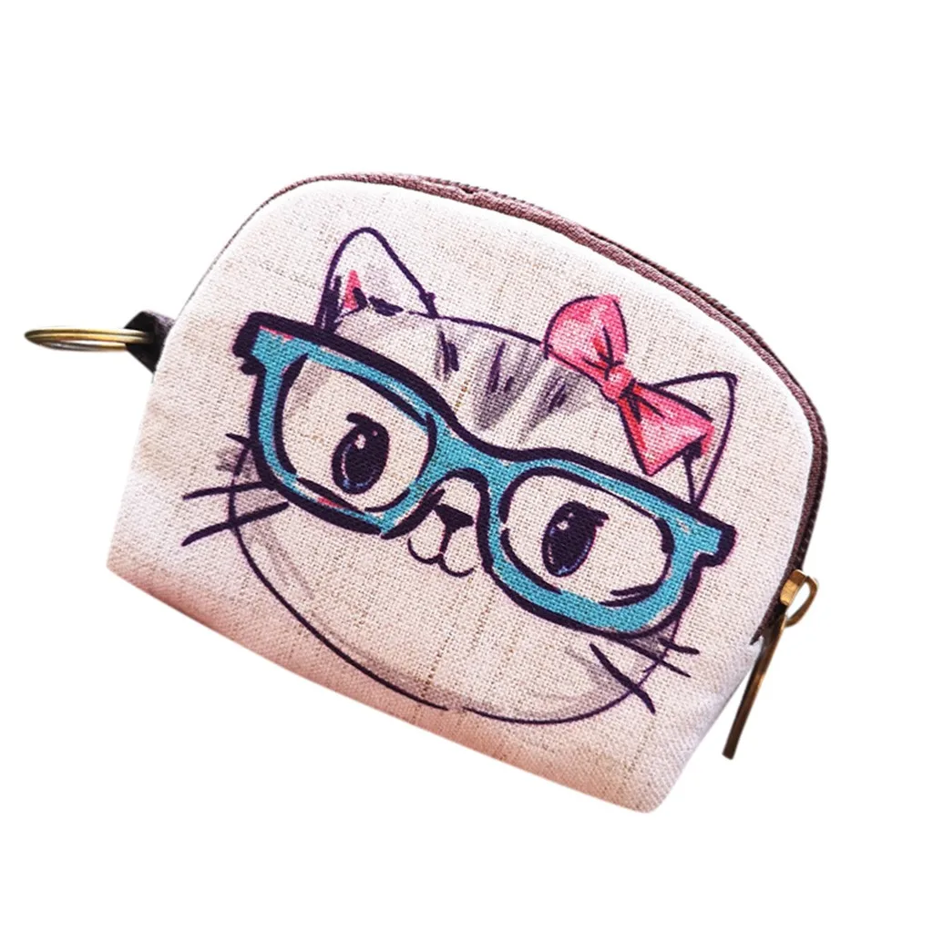 Женские кошельки MAIOUMY женские из хлопка и льна с принтом мультфильма сумка для