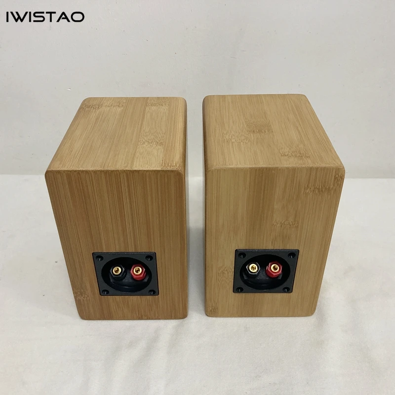 IWISTAO HIFI 3 Inches Full Range Speaker Empty Cabinet Inverted 1 Pair Finished Bamboo Wood for Tube Amplifier