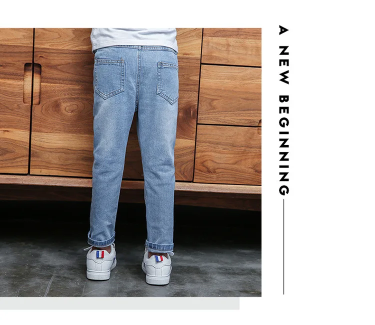 Crawler Spring Clothing New Style Girls Big Boy Cat No Bombs Jeans Loose Casual Pants Fashion