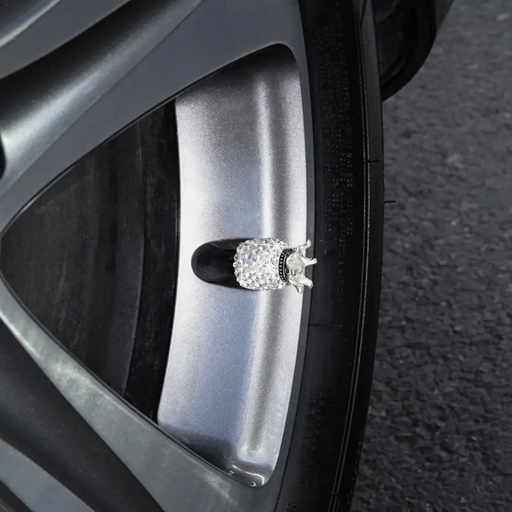Алмазный автомобильный клапан стволовых колпачков инновационная корона шин колпачки клапана хром универсальный автомобиль модифицированные поставки