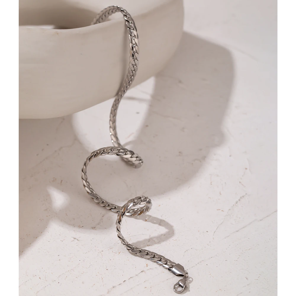 Statement Snake Chain Choker Necklace Stainless Steel Metal Texture Collar Waterproof Jewelry бижутерия для женщин snake necklace metal choker necklace women jewelry