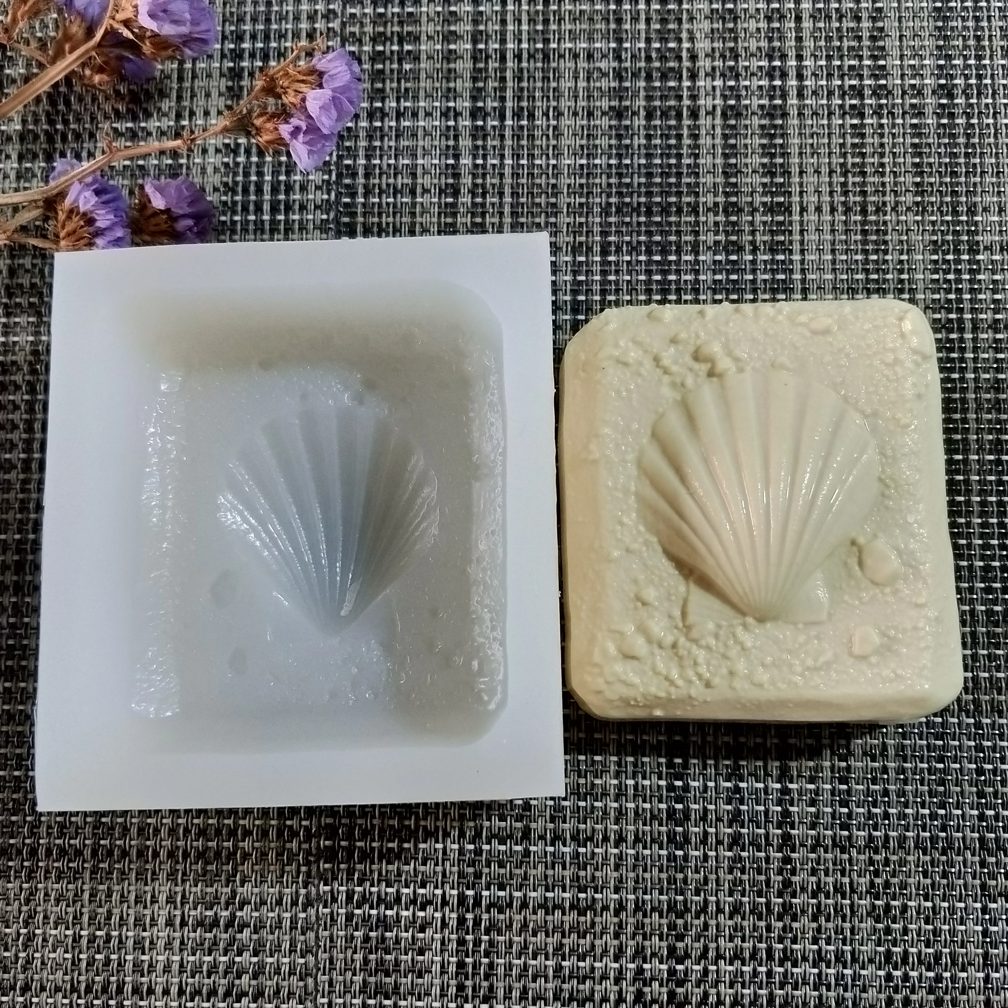 QT0154 PRZY Beach Shell Square Silicone Mold Soap Mould Handmade Soap Making Molds Candle Silicone Mold Resin Clay Moulds