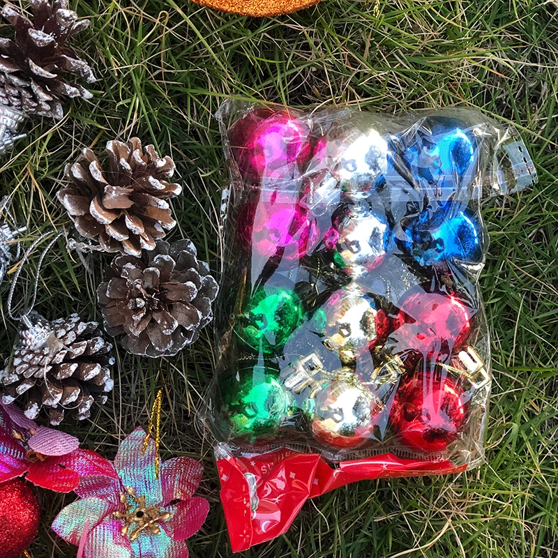 New Christmas pendant toy Christmas tree decoration blessing bag DIY combination Colored egg Pine ball Random Match holiday gift