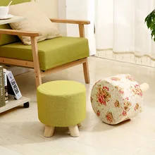 Твердый деревянный маленький низкий табурет домашний тканевый диван табурет может deng гостиная Мягкая скамейка для взрослых маленький табурет круглый деревянный табурет для ног