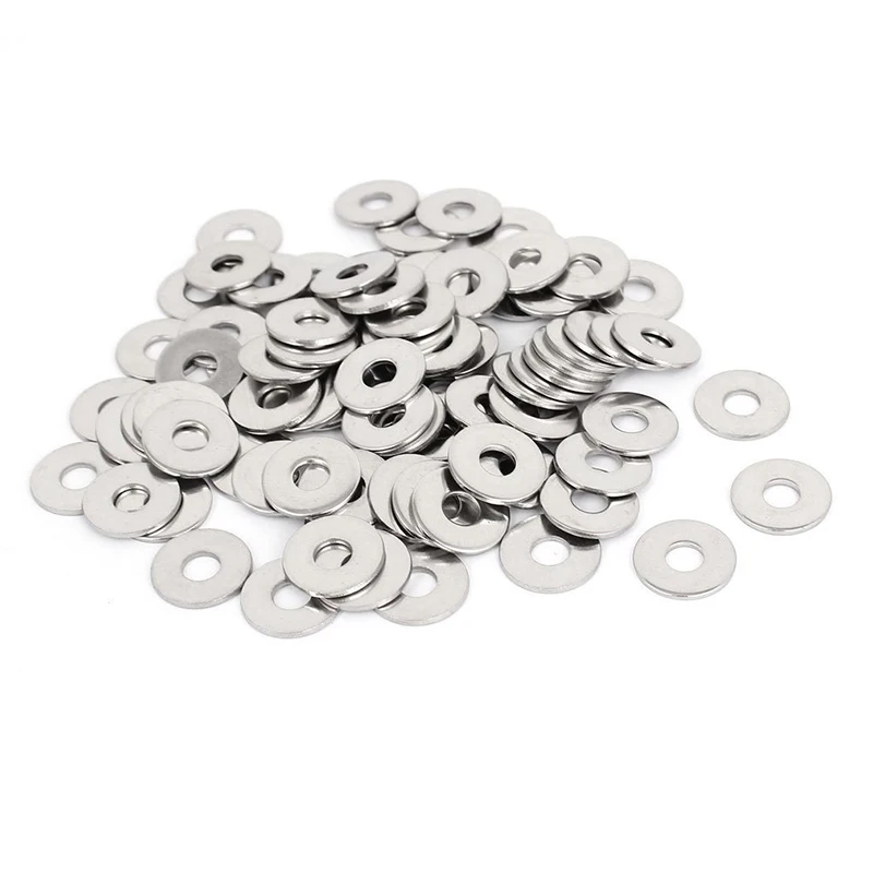 

M6x18mmx1.5mm Stainless Steel Round Flat Washer for Bolt Screw 100Pcs