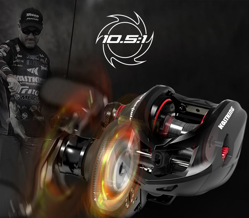 KastKing Speed Demon Elite Baitcasting Fishing Reel 10.5:1 Gear Ratio 10+1 Ball Bearings 8.1KG Max Drag Carbon Fiber Reels