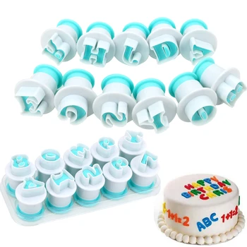 

New 26PCS Alphabet Capital Letters Number Symbols Shape Cookie Cutter Fondant Cutter Cake Decorating Tools Cupcake Mold Home DIY