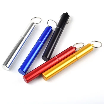 

1PC Portable Waterproof Travel Metal Pill Box Key Ring Storage Keychain Storage Jar Sealed Bottle Medicine Bottle Aluminum Alloy