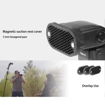 

Mini Black Magnetic Silicone Honeycomb Grid Cover Diffuser Reflector for Selens Flash Speedlight Accessories Kits
