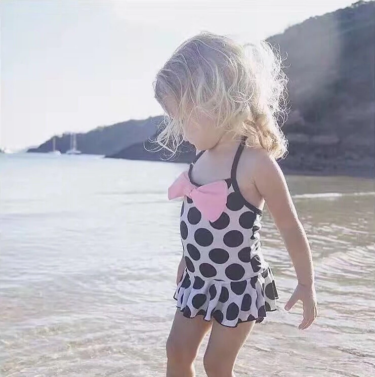 Американский детский купальник в горошек для девочек; купальник-бикини; купальный костюм