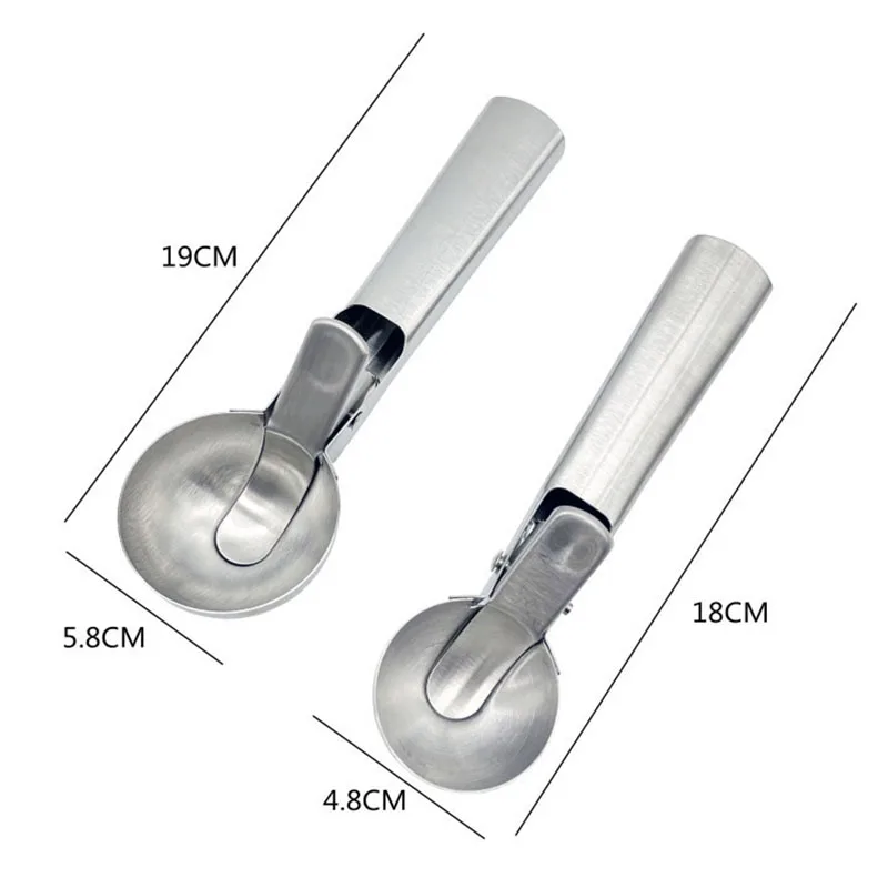 Ice Cream Spoon Stainless Steel Watermelon Fruit Ball Spoon Dessert Ice Ball Cream Non-stick Kitchen Tool Two Sizes