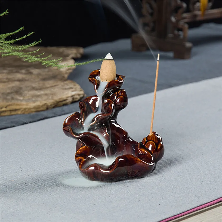 Дома деко высокое качество фарфоровый керамический, с обратным потоком Ладан держатель горелки буддистские Рождество Кадо de noel