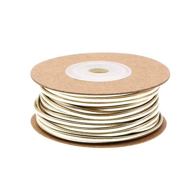Solid Color PU Leather Rope 2mm Width Shiny Braided Rope DIY Weaven Crafts Material Sewing Ribbon Handmade Supplies 15m/roll leather cord