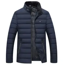 Зимняя мужская куртка, толстая парка, повседневная, стоячий воротник, теплая верхняя одежда, брендовая, тонкая, мужские пальто, Повседневная ветровка, стеганые куртки, ZA311