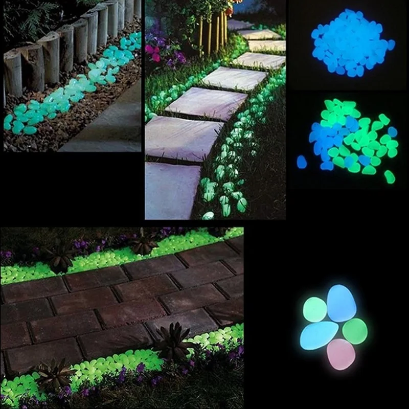 25/50Pcs Luminous Stones Glow in The Dark Pebbles for Garden Decoration Outdoor Walkways Patio Lawn Garden Yard Path Decorations