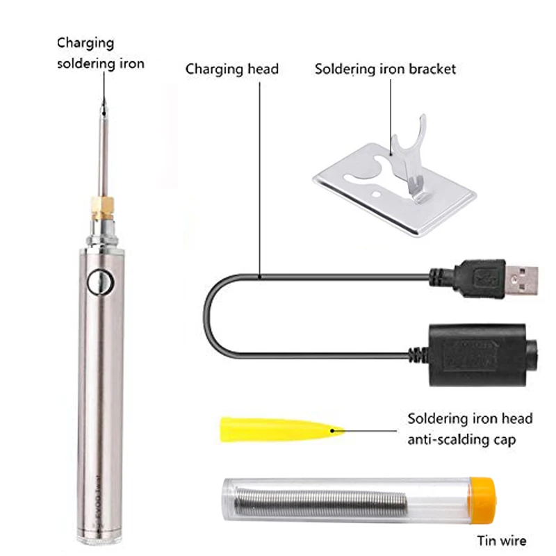 5V 8W Solder Iron Wireless Charging Soldering Iron Mini Portable Rechargeable Battery Soldering Iron USB Welding Tools