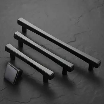 

Handle cabinet door wardrobe cabinet modern minimalist furniture black drawer Nordic cabinet kitchen door handle American bronze