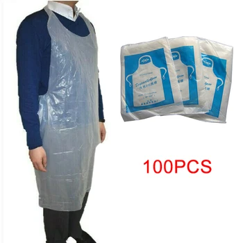 

100pcs Disposable Aprons Waterproof Oil Proof Antifouling Plastic Aprons Anti-splash Kitchen Supplies JAN88