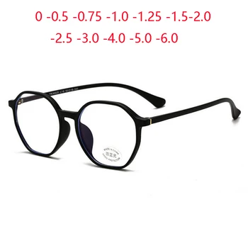 

TR90 Polygon Anti-blue Light Computer Glasses Frame Women Men Minus Lens Prescription Spectacle Diopter 0 -0.5 -0.75 -1.0 To -6