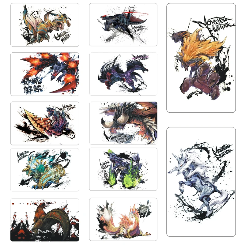 Monster Hunter World Ice Borne Dragon Model Pvc Memorial Card Transparent Card Glavenus Gore Magala Tigrex Game Collection Cards Aliexpress