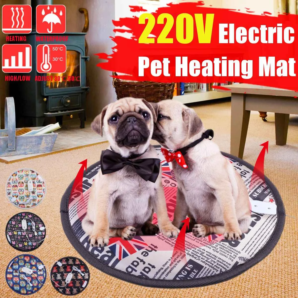 220v Winter Warm Electric Heated Pad Mat Carpet For Pet Dog Cat